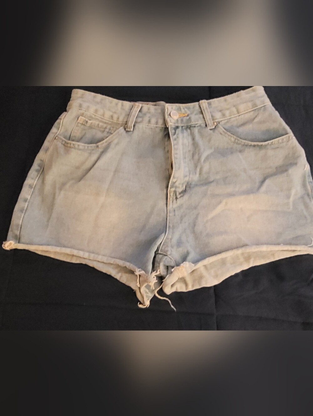 KHAKI + Blue Denim Shorts, Size 9/29